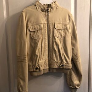 Cream color leather jacket
